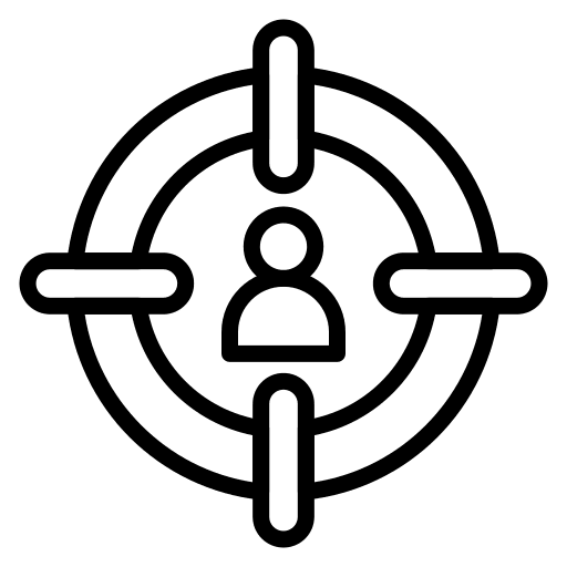 Target audience customer crosshair target audience icon Target audience customer crosshair target audience icon