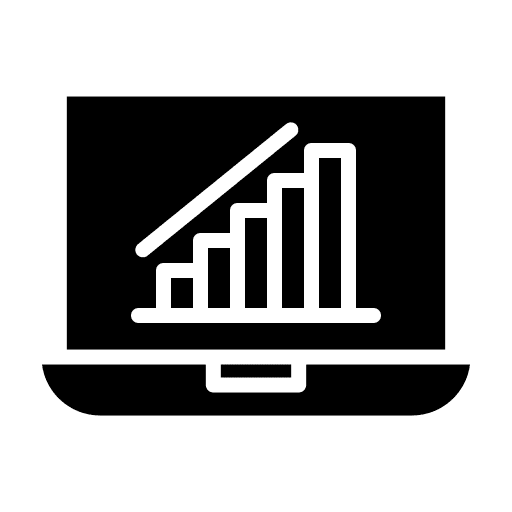 Analysis computer business and finance laptop icon Analysis computer business and finance laptop icon