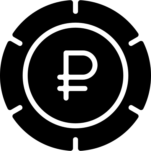 Ruble currency money finance icon Ruble currency money finance icon