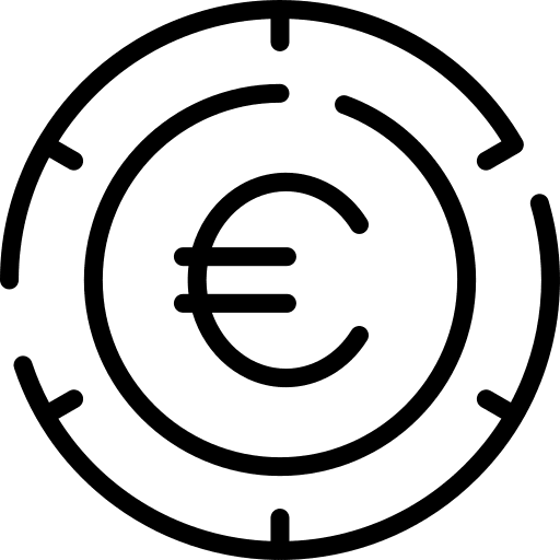 Euro currency finance coin icon