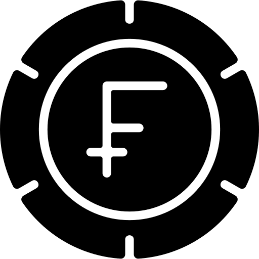 Swiss franc cash business and finance money icon Swiss franc cash business and finance money icon