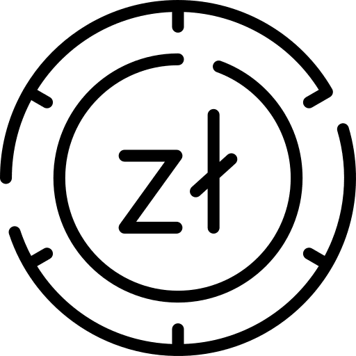 Zloty coin currency cash icon