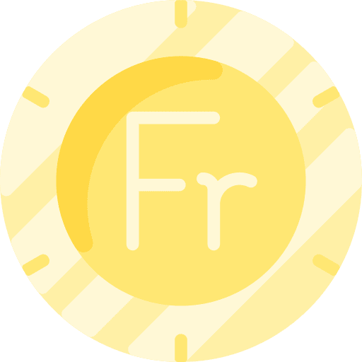 Franc currency finance business and finance icon