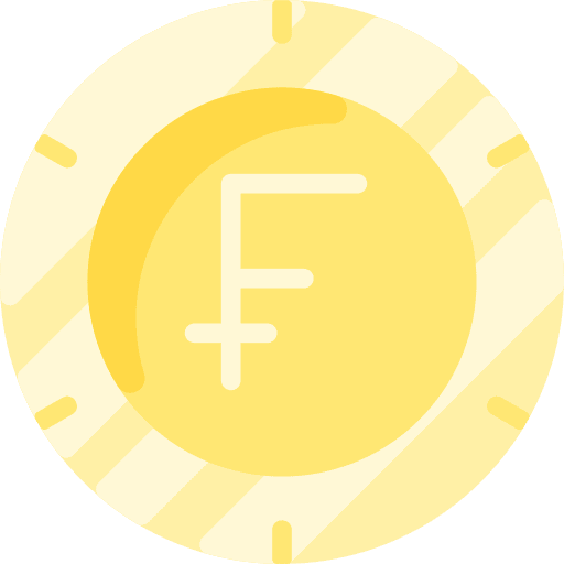 Swiss franc business cash finance icon