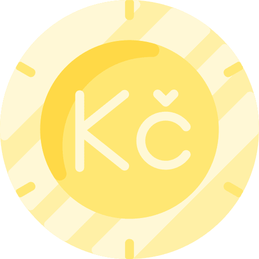 Czech koruna money coin finance icon