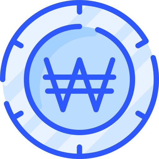 Won finance business and finance coin icon Won finance business and finance coin icon