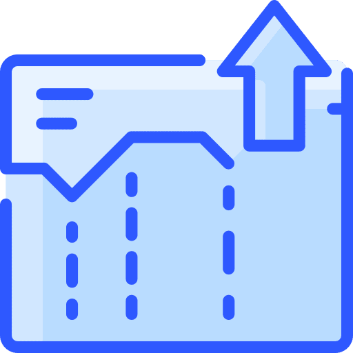 Increase business and finance analytics diagram icon