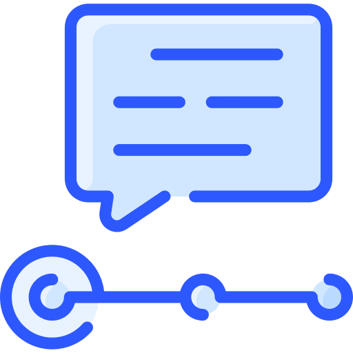 Speech bubble visualization business and finance data icon