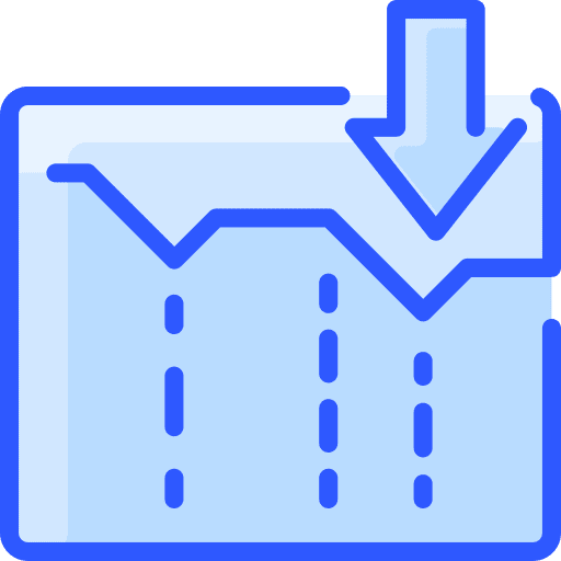 Decrease visualization analytics decrease icon
