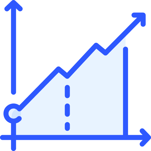 Growth analytics visualization graphic icon