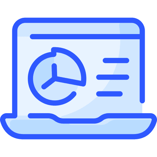 Laptop analytics diagram infographic icon