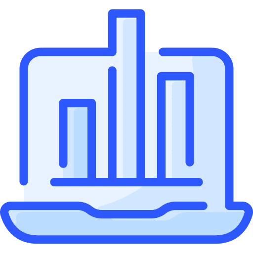 Laptop bar chart diagram business and finance icon
