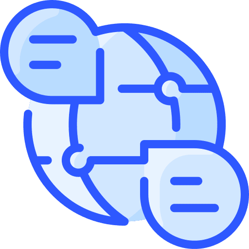 Worldwide bubble chat world speech bubble icon