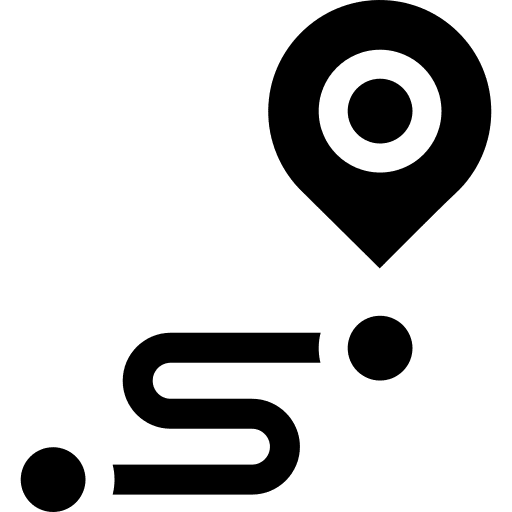 Route tracking transportation box icon