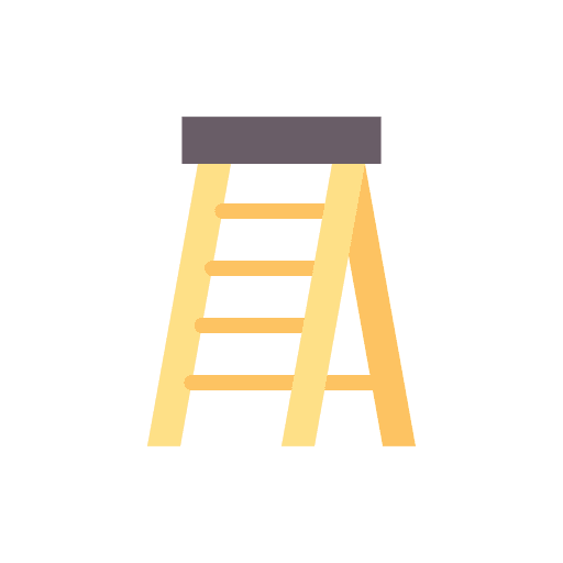 Step ladder construction and tools work tool improvement icon Step ladder construction and tools work tool improvement icon