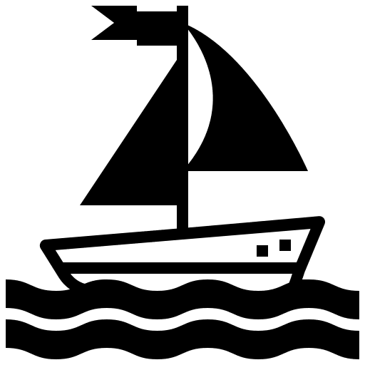 Sailboat transportation water travel icon