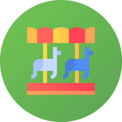 Carousel playground amusement park entertainment icon