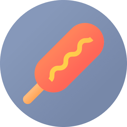 Corn dog fast food stick sausage icon Corn dog fast food stick sausage icon