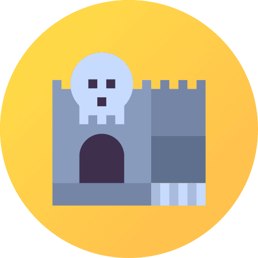 Fairground fun skull amusement park icon Fairground fun skull amusement park icon