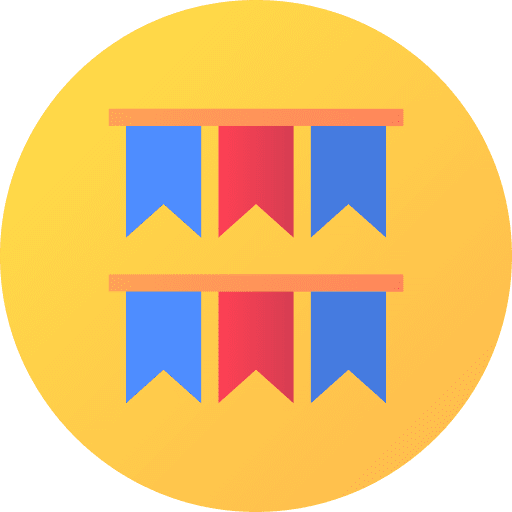 Pennants birthday and party flag celebration icon Pennants birthday and party flag celebration icon