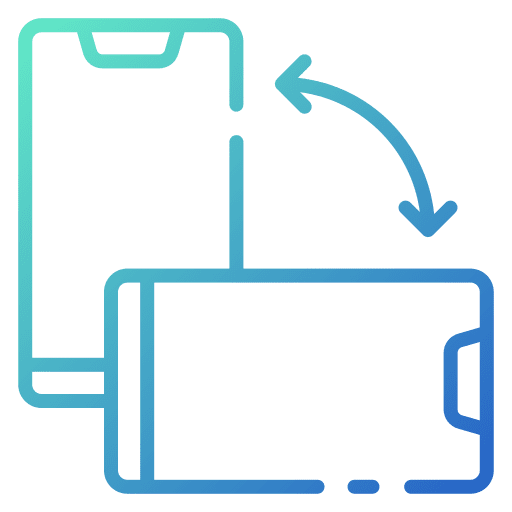 Orientation transfer networking interface icon