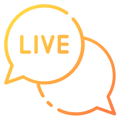 Live chat speech bubble communications messaging icon