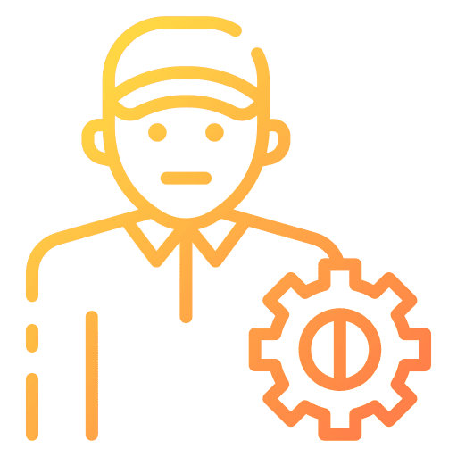 Technician maintenance gear equipment icon