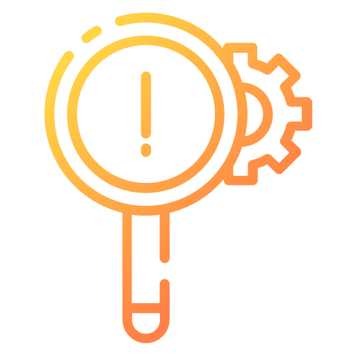 Troubleshooting gear troubleshoot support icon