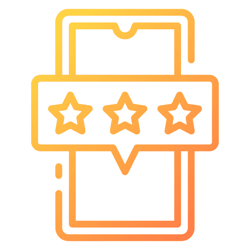 Testimonial customer satisfaction smartphone rating icon
