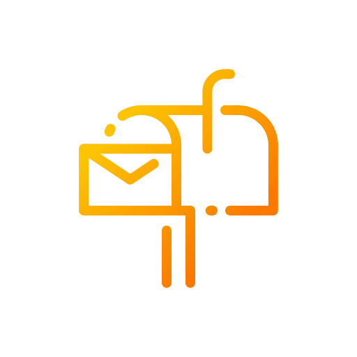Postbox communications architecture and city letterbox icon Postbox communications architecture and city letterbox icon