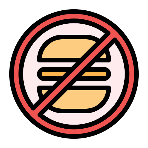 No burger no junk food no food fasting meal icon No burger no junk food no food fasting meal icon