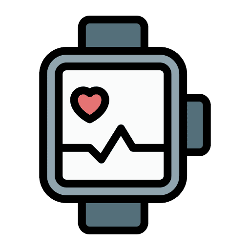 Smartwatch heart rate healthcare and medical wellness icon