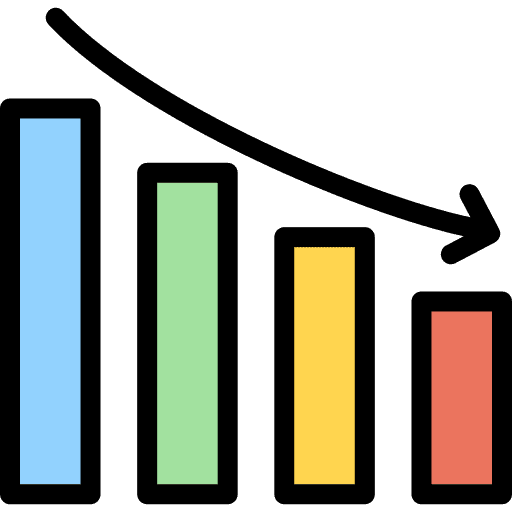 Down graphic sales business and finance decrease icon