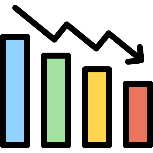 Loss data analytics recession loss icon Loss data analytics recession loss icon