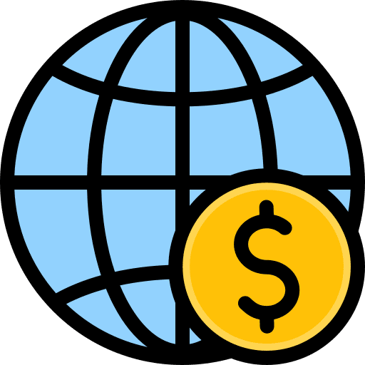 World financial payment business and finance worldwide icon World financial payment business and finance worldwide icon