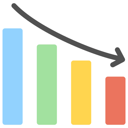 Down graphic low business and finance lower icon
