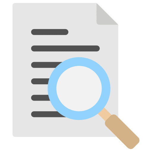 Investigation monitoring loupe audit icon