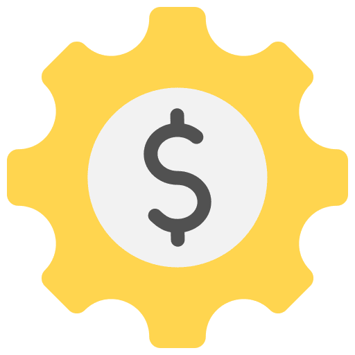 Management wealth gear dollar icon Management wealth gear dollar icon