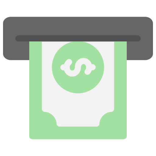 Money withdrawal business and finance cash withdrawal money withdrawal icon