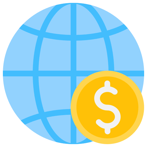 World financial worldwide payment money icon World financial worldwide payment money icon