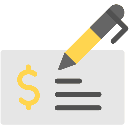 Bank check dollar symbol payment method cheque icon Bank check dollar symbol payment method cheque icon