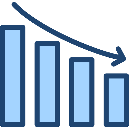 Down graphic diagram chart decrease icon