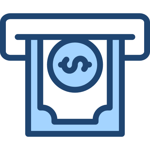 Money withdrawal cash withdrawal money withdrawal bank icon