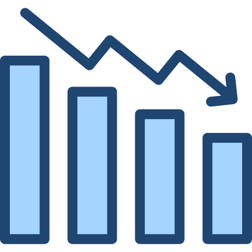 Loss data analytics statistics loss icon Loss data analytics statistics loss icon