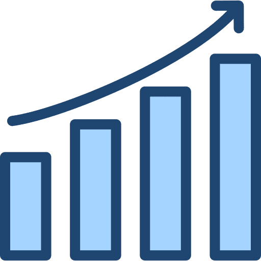 Growth graph analysis benefit report icon Growth graph analysis benefit report icon