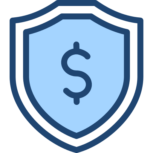 Insurance dollar money shield icon Insurance dollar money shield icon