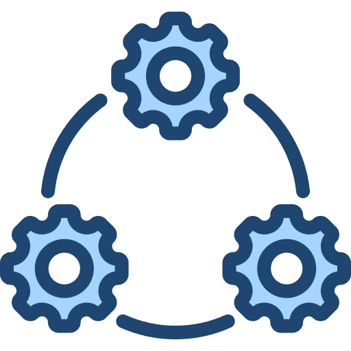 Process business and finance gear chain icon Process business and finance gear chain icon