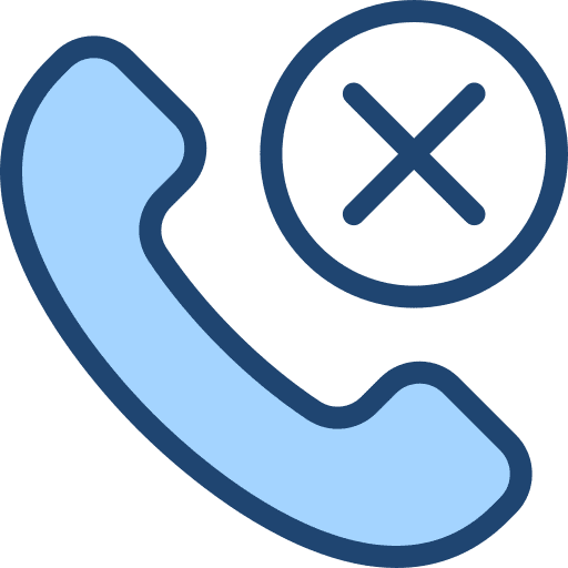 Blocked cancel phone cross icon Blocked cancel phone cross icon