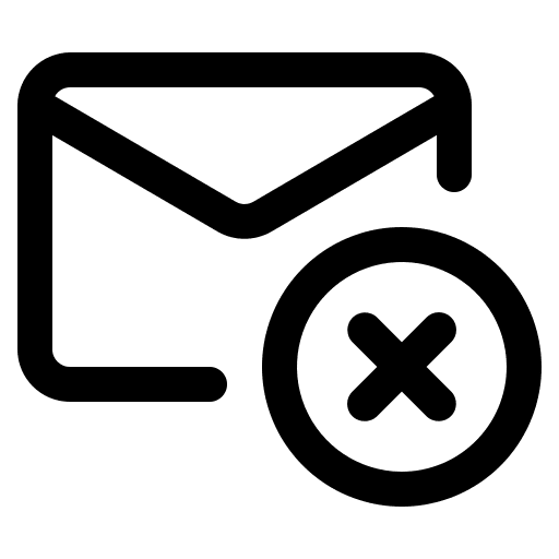 Cross mail email ui icon