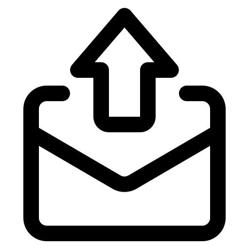 Mail up arrow communications mail icon Mail up arrow communications mail icon